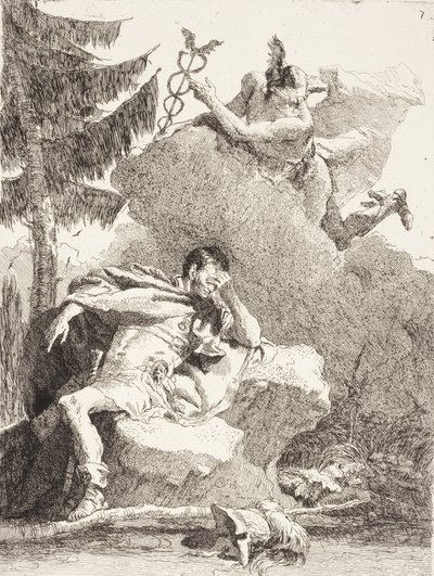 Mercury Appears to Aeneas in a Dream by Giovanni Domenico Tiepolo